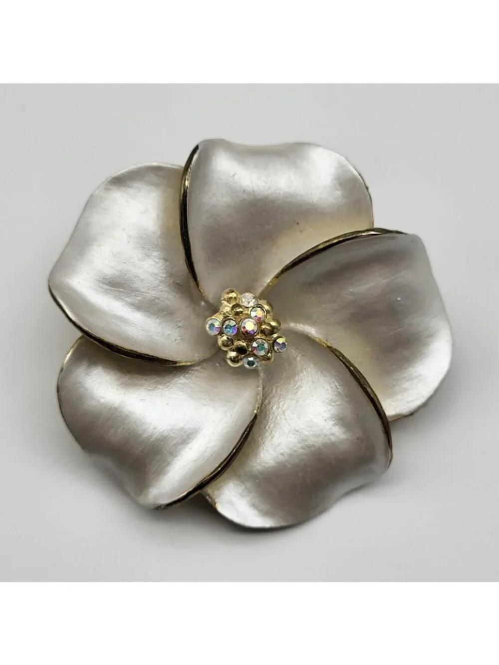 Vintage Flower Brooch pin lot Beaded Enamel rhinestone Estate Collection
